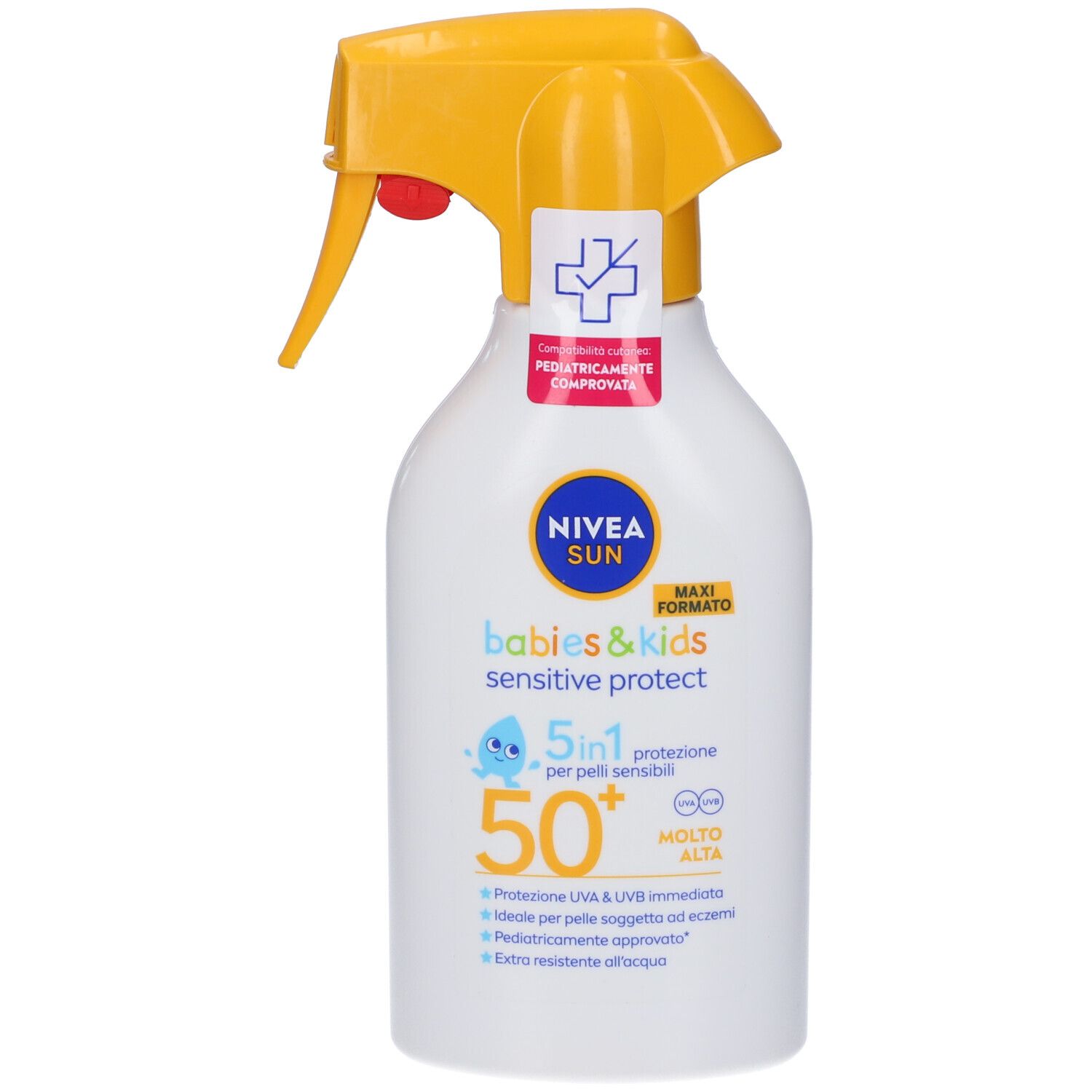 Nivea Sun Spray Solare Kids Sensitive Protect FP50+ 270 ml, Crema solare per bambini e neonati