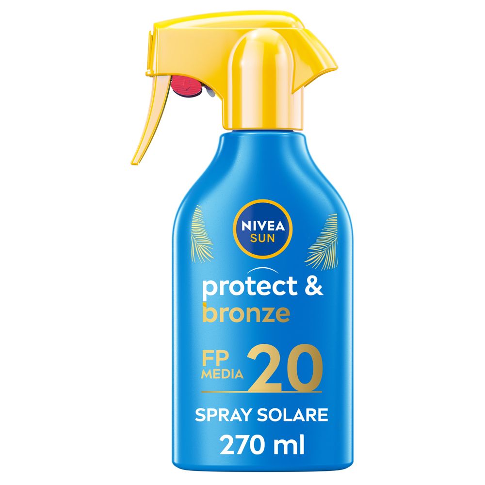 Nivea Sun Spray Solare Protect & Bronze FP20 270 ml, Crema solare 20 per un'abbronzatura dorata