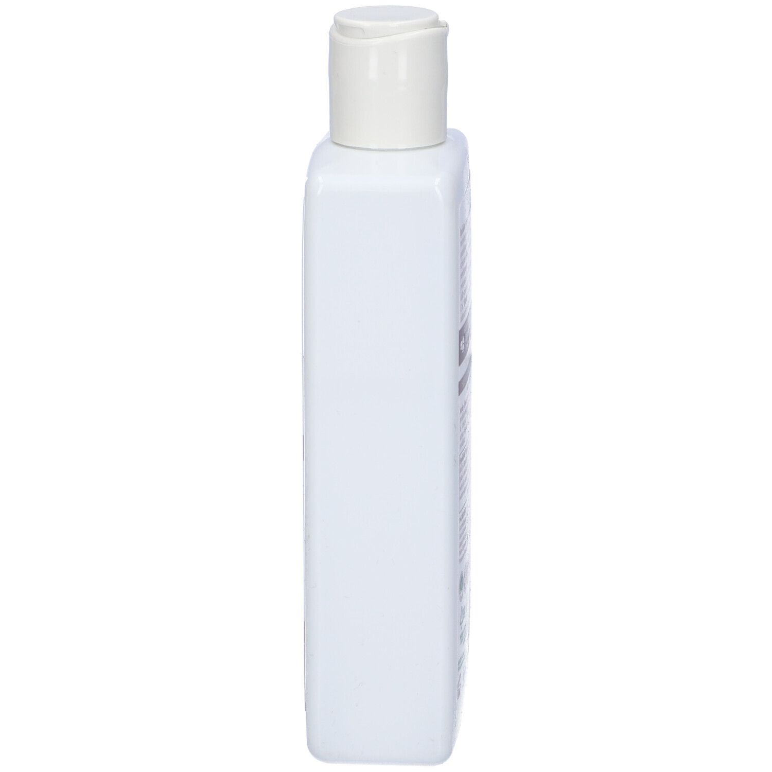 Prodotto bianco rettangolare con tappo bianco. Vista laterale. Nessun altro dettaglio visibile.