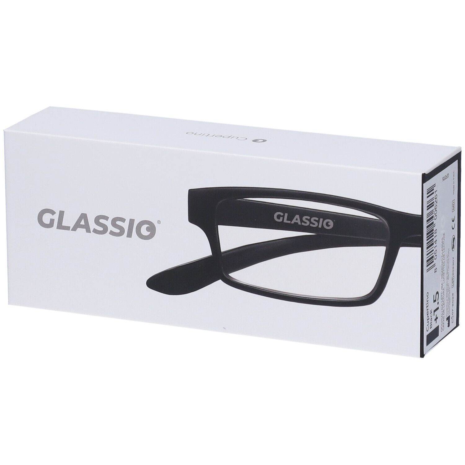 Occhiali da Lettura Glassio Cupertino Colore Nero Gradazione +1,5