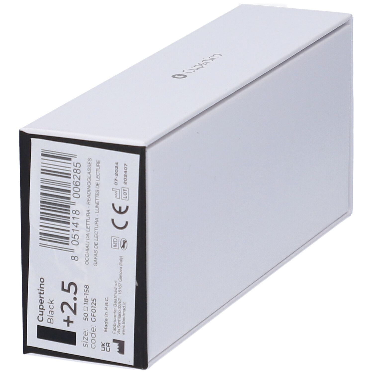 Occhiali da Lettura Glassio Cupertino Colore Nero Gradazione +2,5