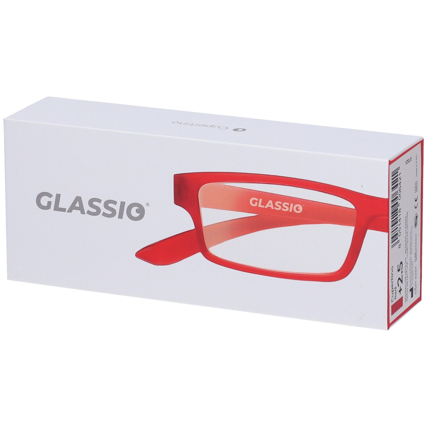 Occhiali da Lettura Glassio Cupertino Colore Rosso Gradazione +2,5