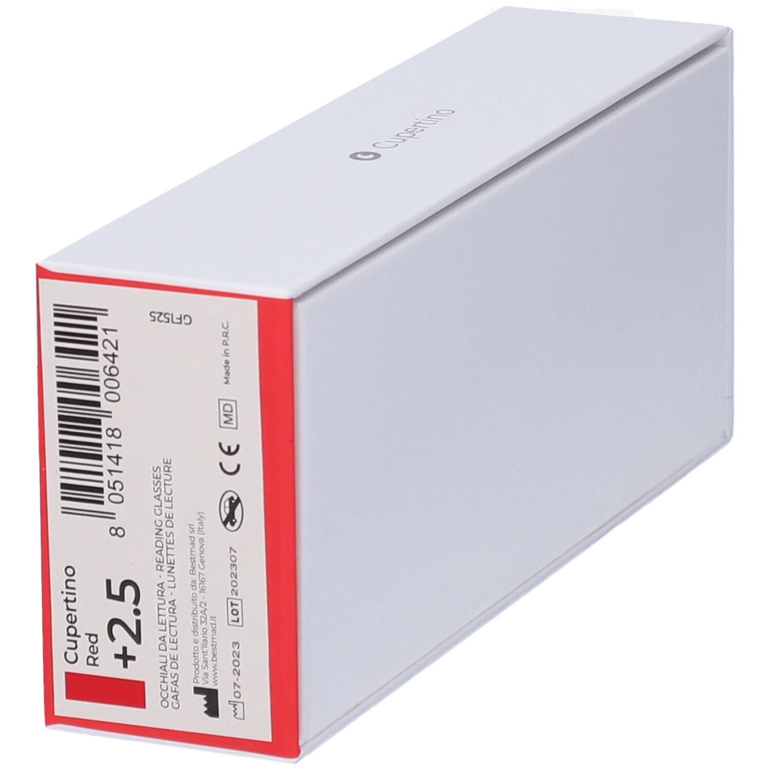 Occhiali da Lettura Glassio Cupertino Colore Rosso Gradazione +2,5