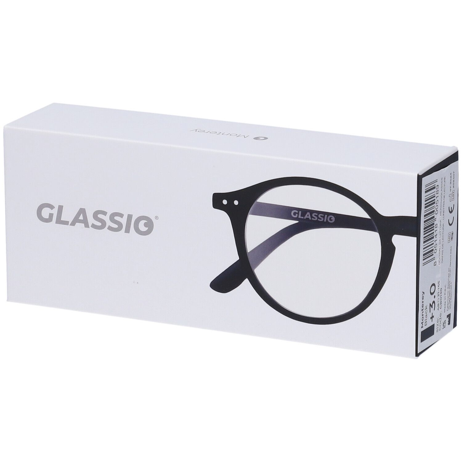 Occhiali da Lettura Glassio Monterey Colore Nero Gradazione +3,0