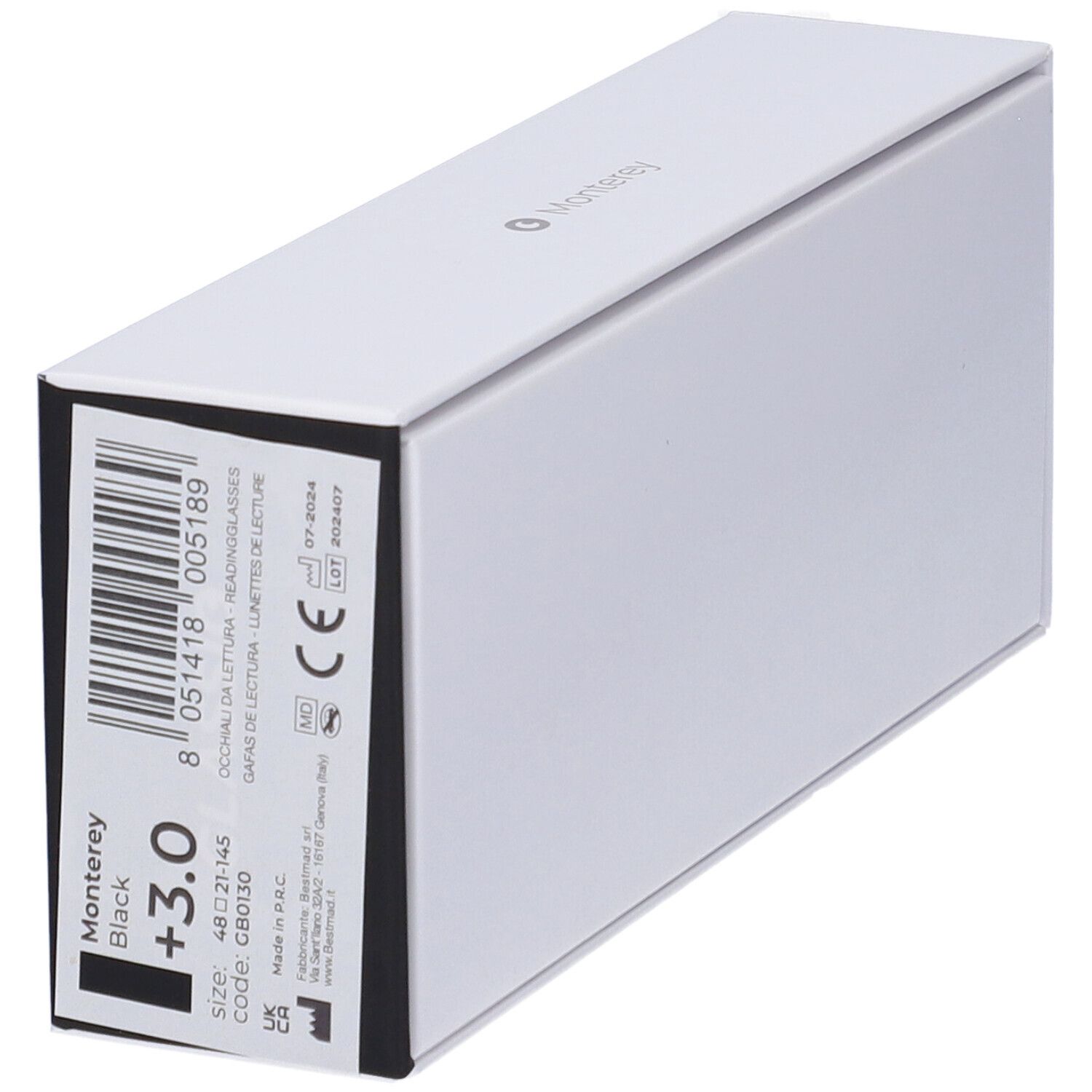 Occhiali da Lettura Glassio Monterey Colore Nero Gradazione +3,0