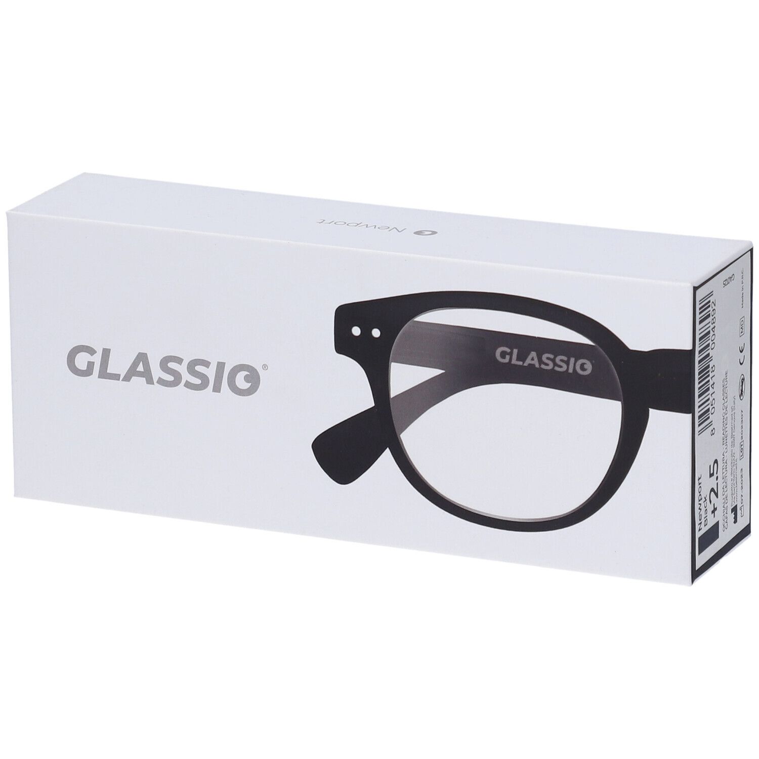 Occhiali da Lettura Glassio Newport Colore Nero Gradazione +2,5