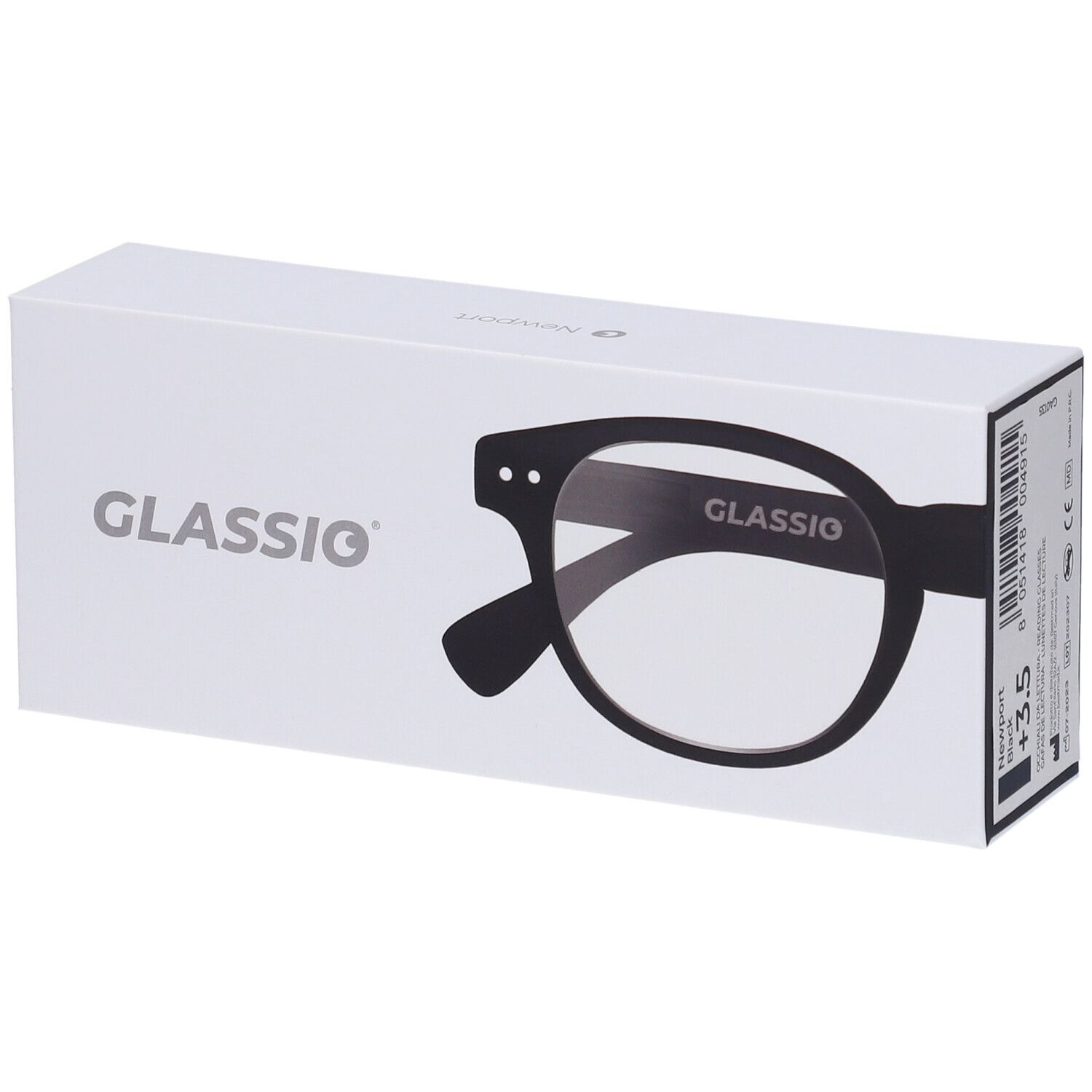 Occhiali da Lettura Glassio Newport Colore Nero Gradazione +3,5