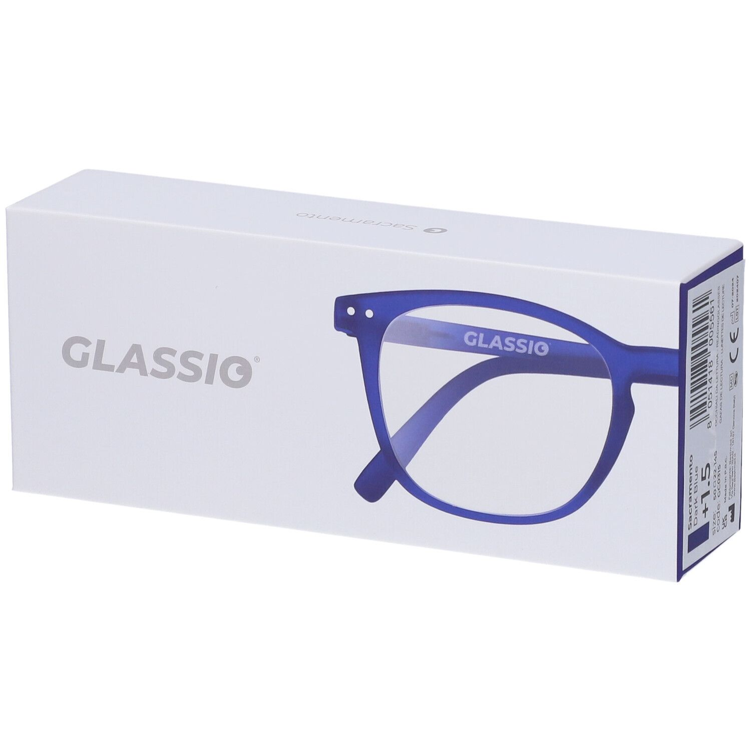 Occhiali da Lettura Glassio Sacramento Colore Blu Scuro Gradazione +1,5
