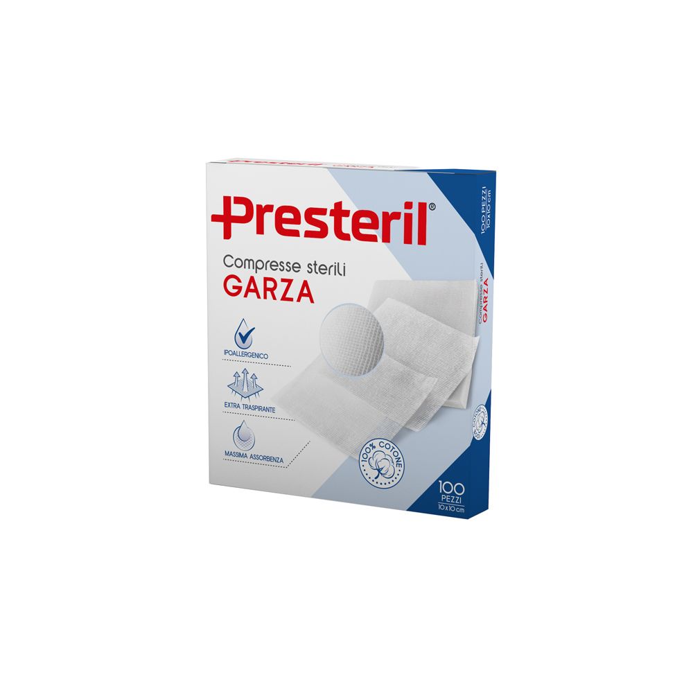 PRESTERIL Compresse sterili di garza 12/8 F.U. 10x10 cm