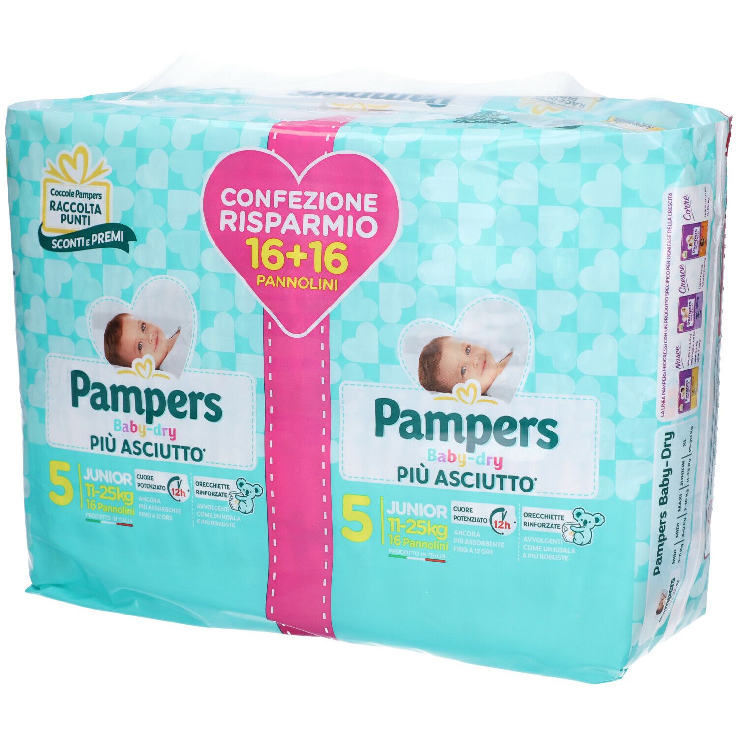 Pampers Baby-Dry Più Asciutto 5 Junior 11-25 kg Confezione Risparmio