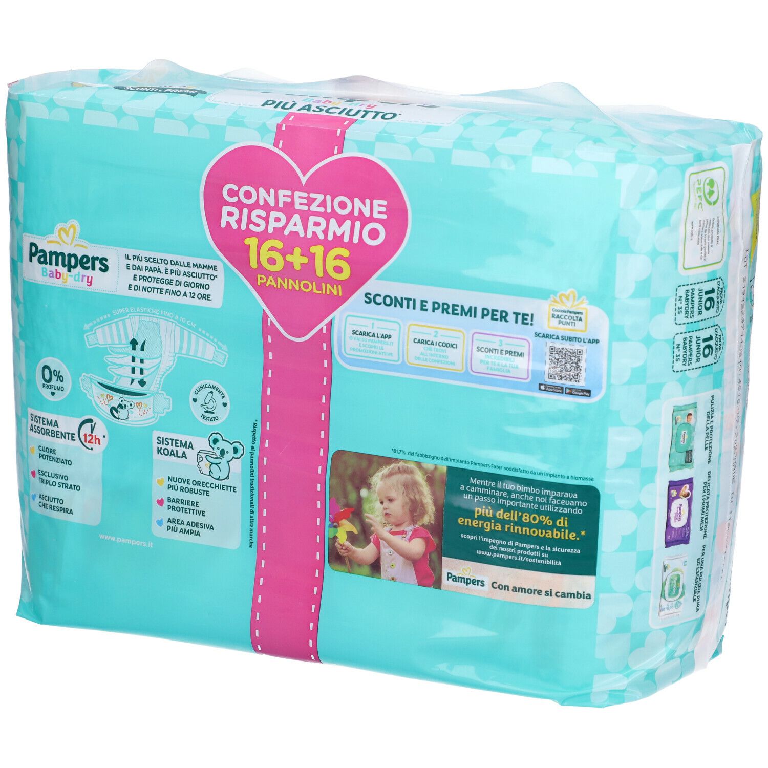Pampers Baby-Dry Più Asciutto 5 Junior 11-25 kg Confezione Risparmio