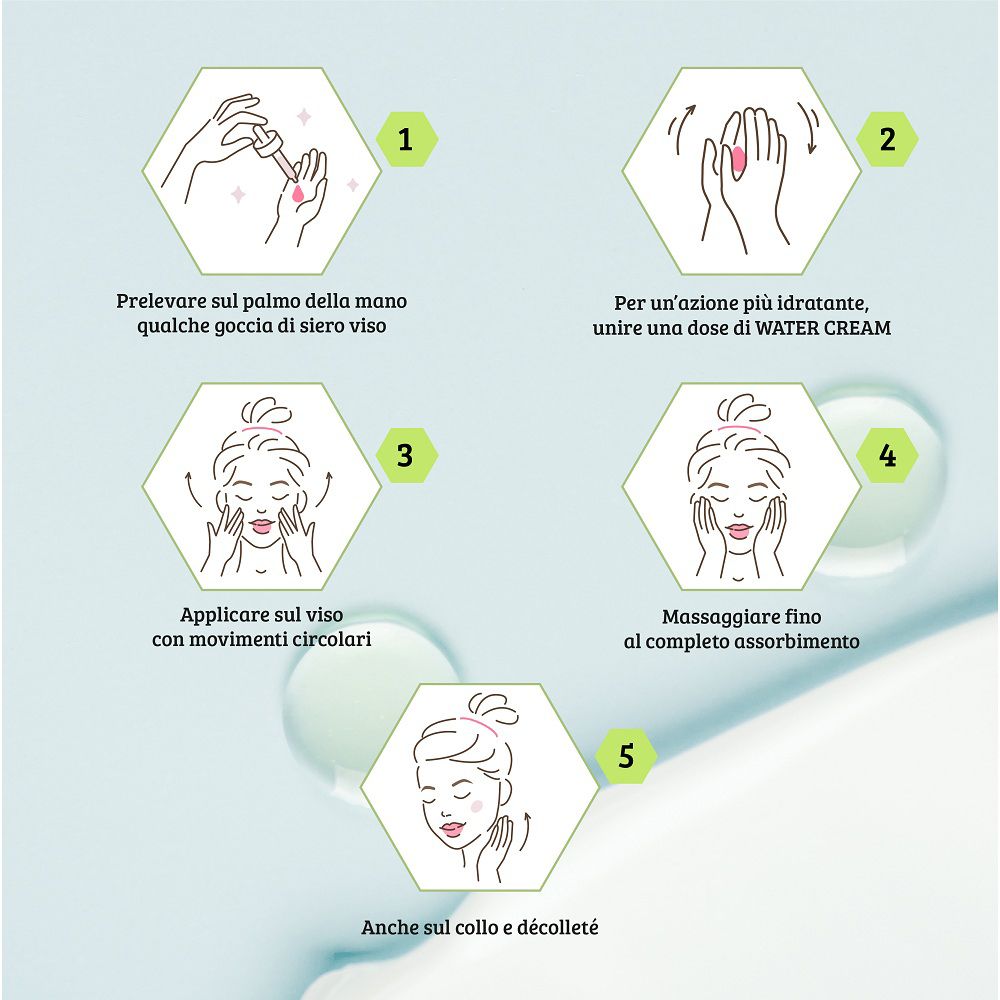 Applicazione del siero viso Defense Omega 3-6-9 Colours of Life.