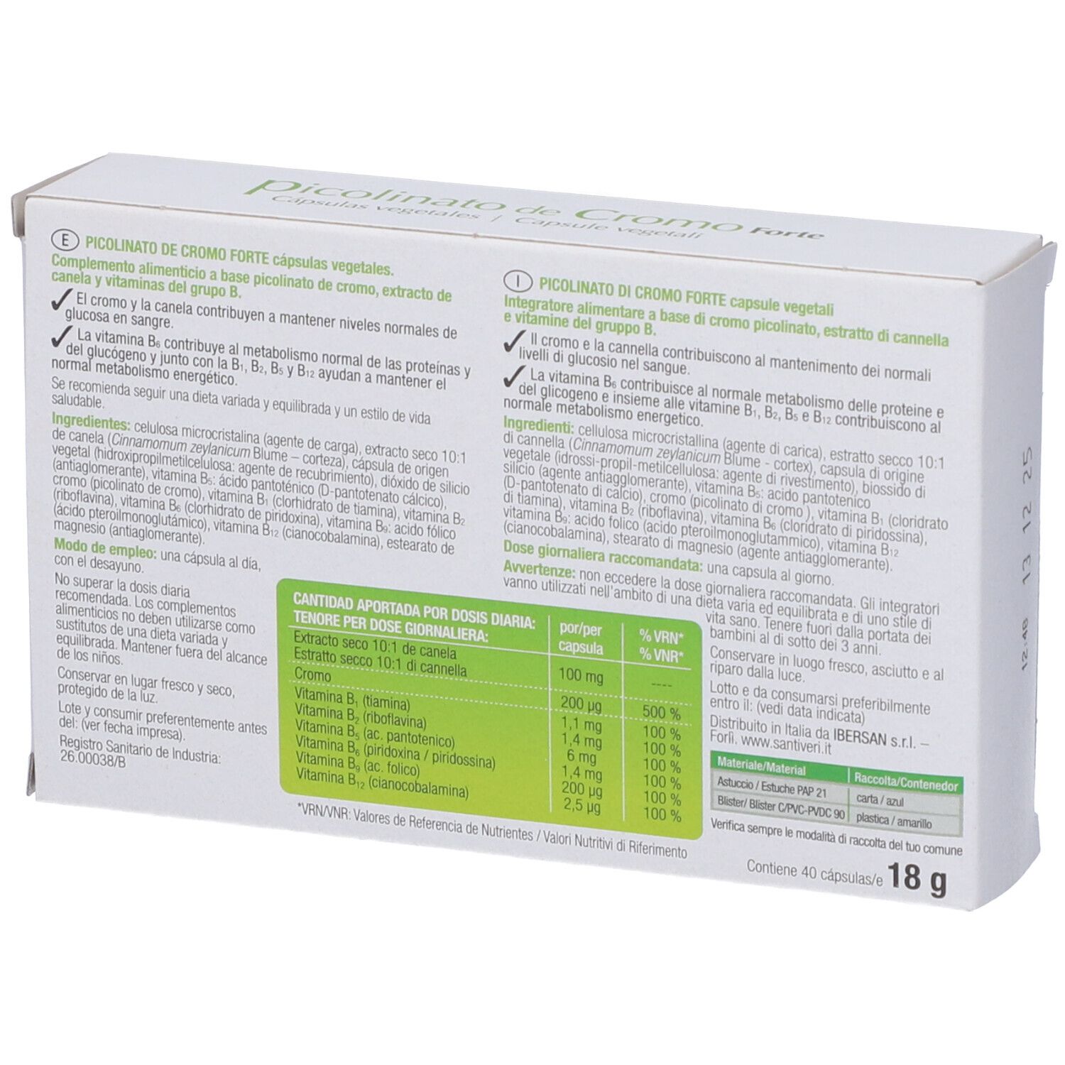 Picolinato Di Cromo Forte 40 Capsule