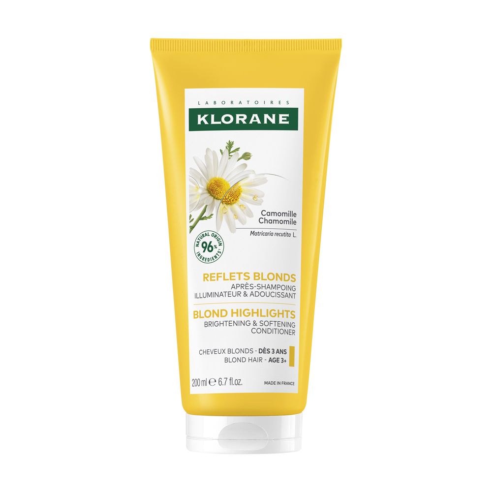 Klorane Balsamo dopo-shampoo alla Camomilla 200ml - Capelli biondi, Ravviva i riflessi biondi