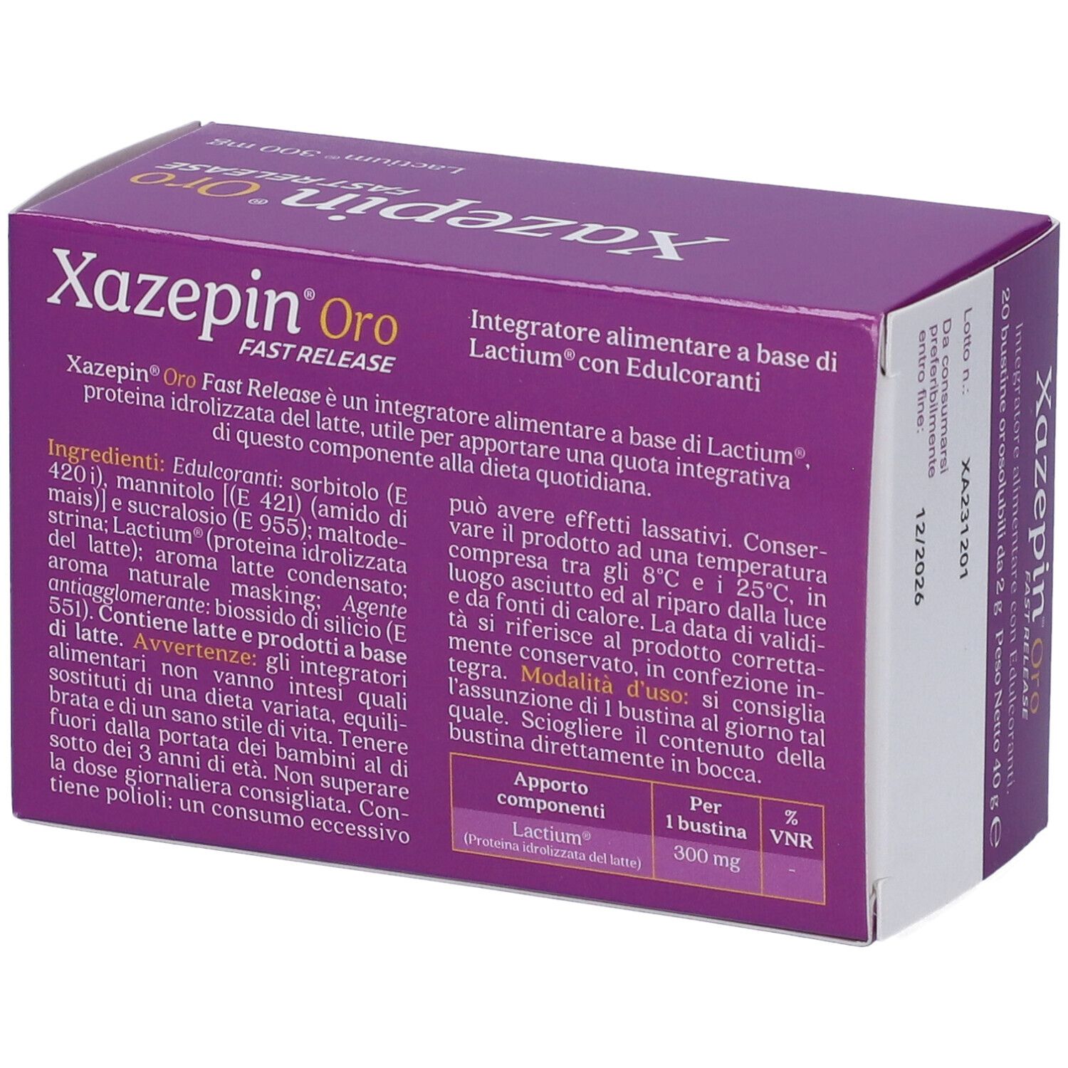 Xazepin Oro Fast Release 20 Bustine