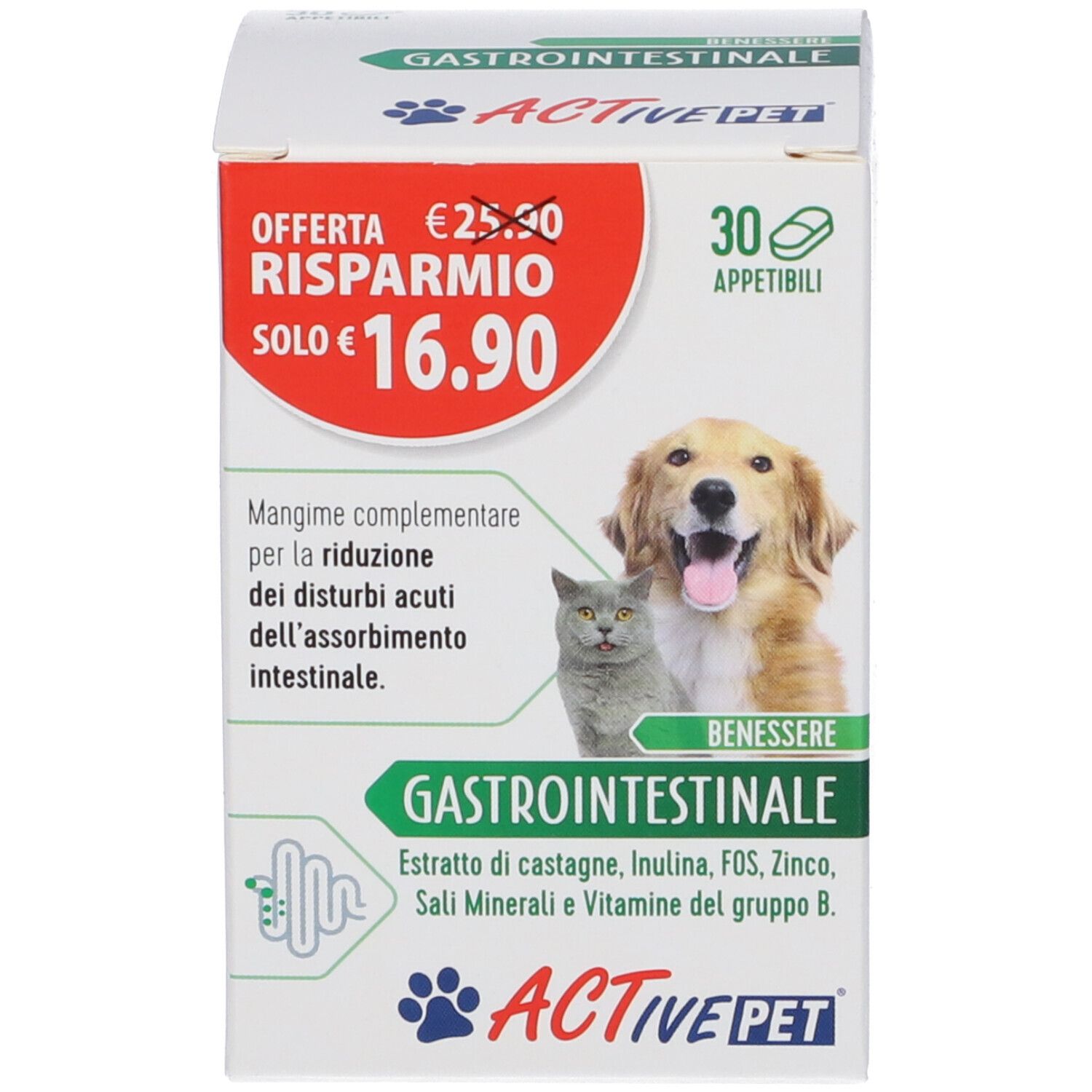 F&F Active Pet Benessere Gastrointestinale Compresse per Cani e Gatti