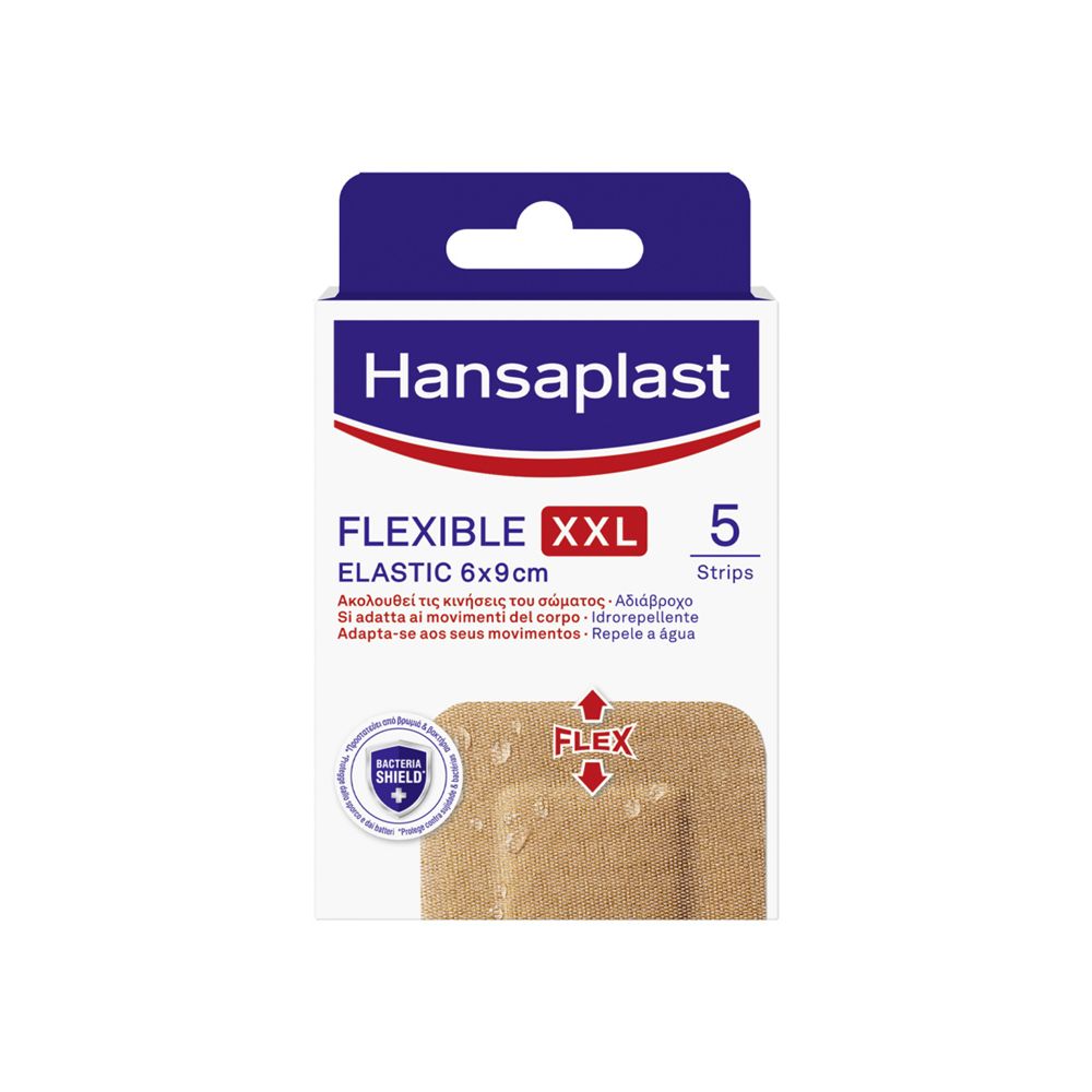 Hansaplast Cerotti Flexible XXL, Cerotti medicazione elastici per articolazioni, 5 pezzi da 6 x 9 cm - risparmia il 10% con il codice: NI10