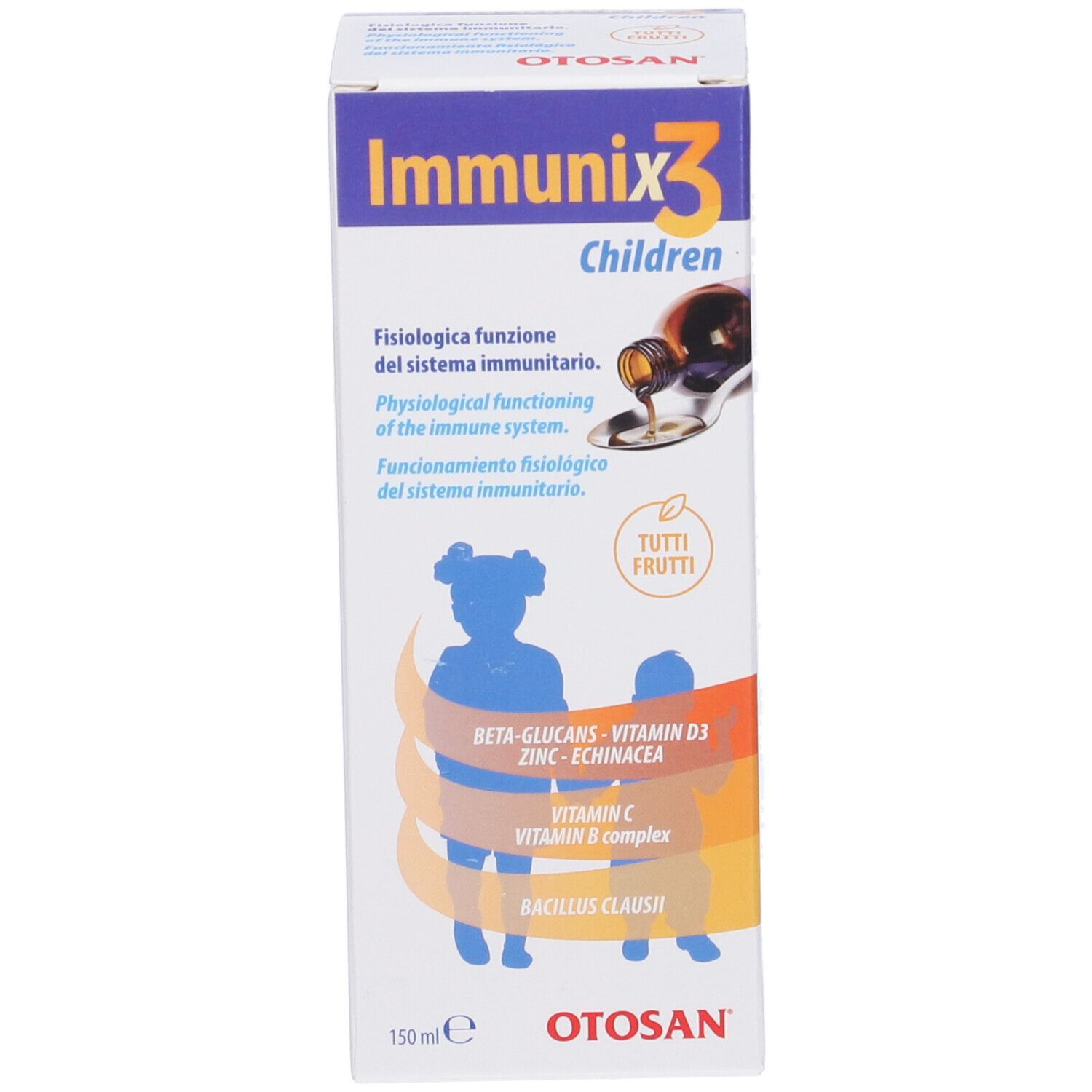 Confezione del prodotto. Sulla confezione sono indicati il nome del prodotto, i loghi e gli ingredienti.