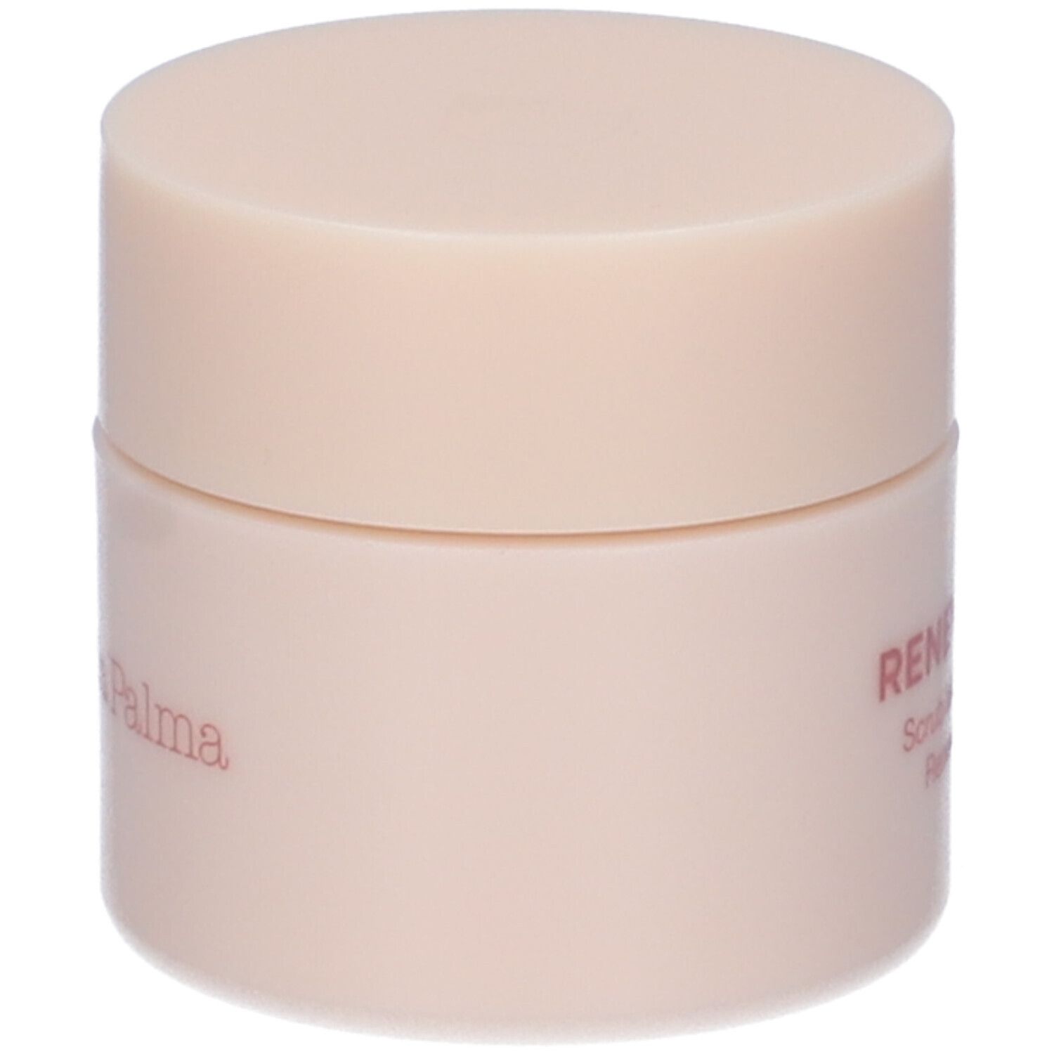 Vasetto beige con coperchio. Scritta: Diego dalla Palma, Renew My Lips, Scrub Labbra Rinnovatore.