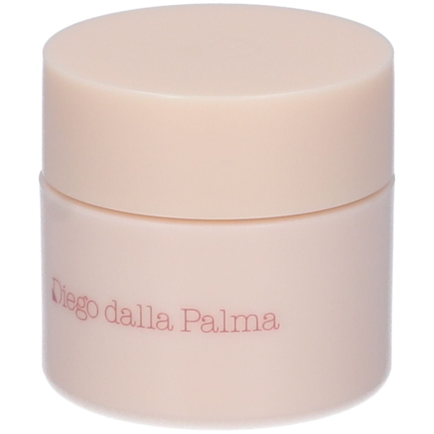 Vasetto beige con coperchio. Scritta: Diego dalla Palma.