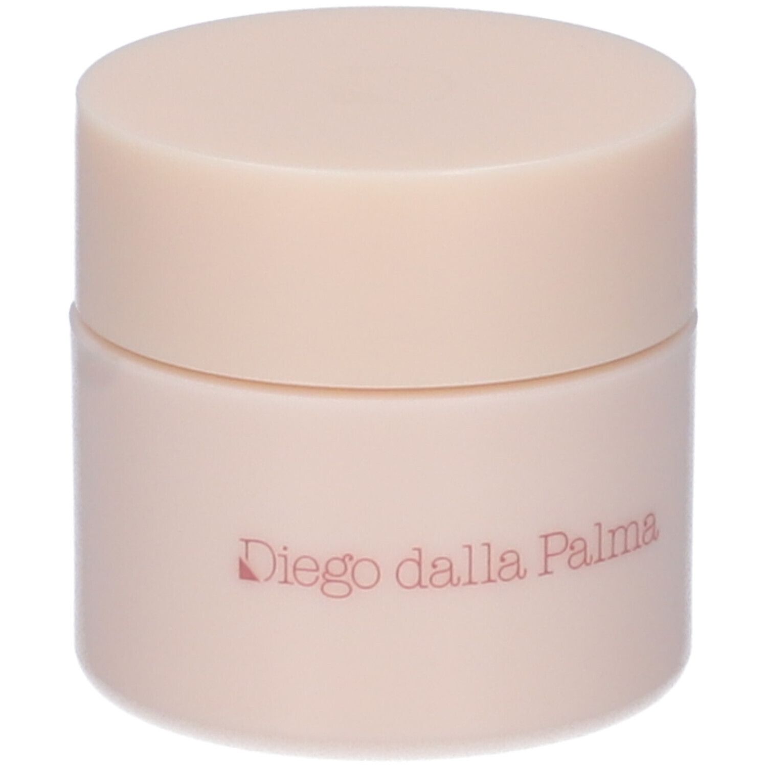 Vasetto beige con coperchio. Scritta: Diego dalla Palma.