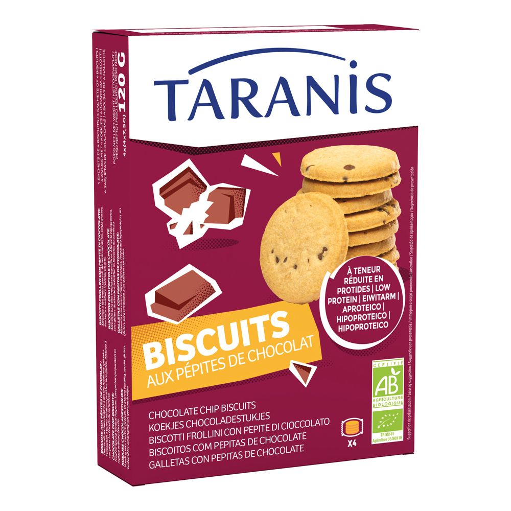 Taranis Biscotti Frollini Con Pepite Di Cioccolato 120 G