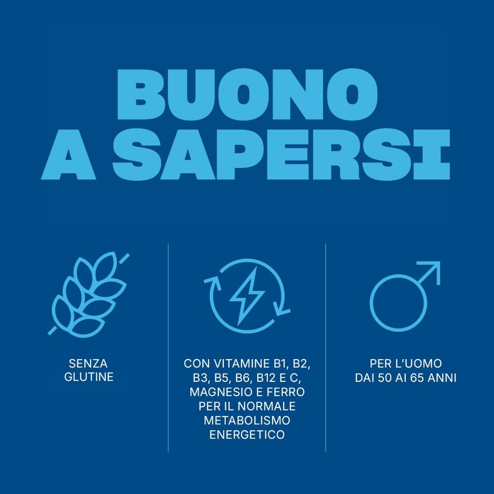 Icone per senza glutine, metabolismo energetico e uomini 50+.