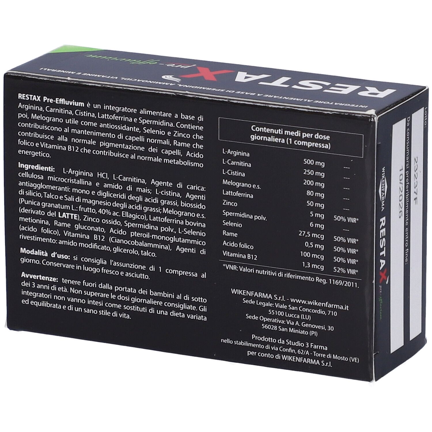 Restax Pre Effluvium 30 Compresse