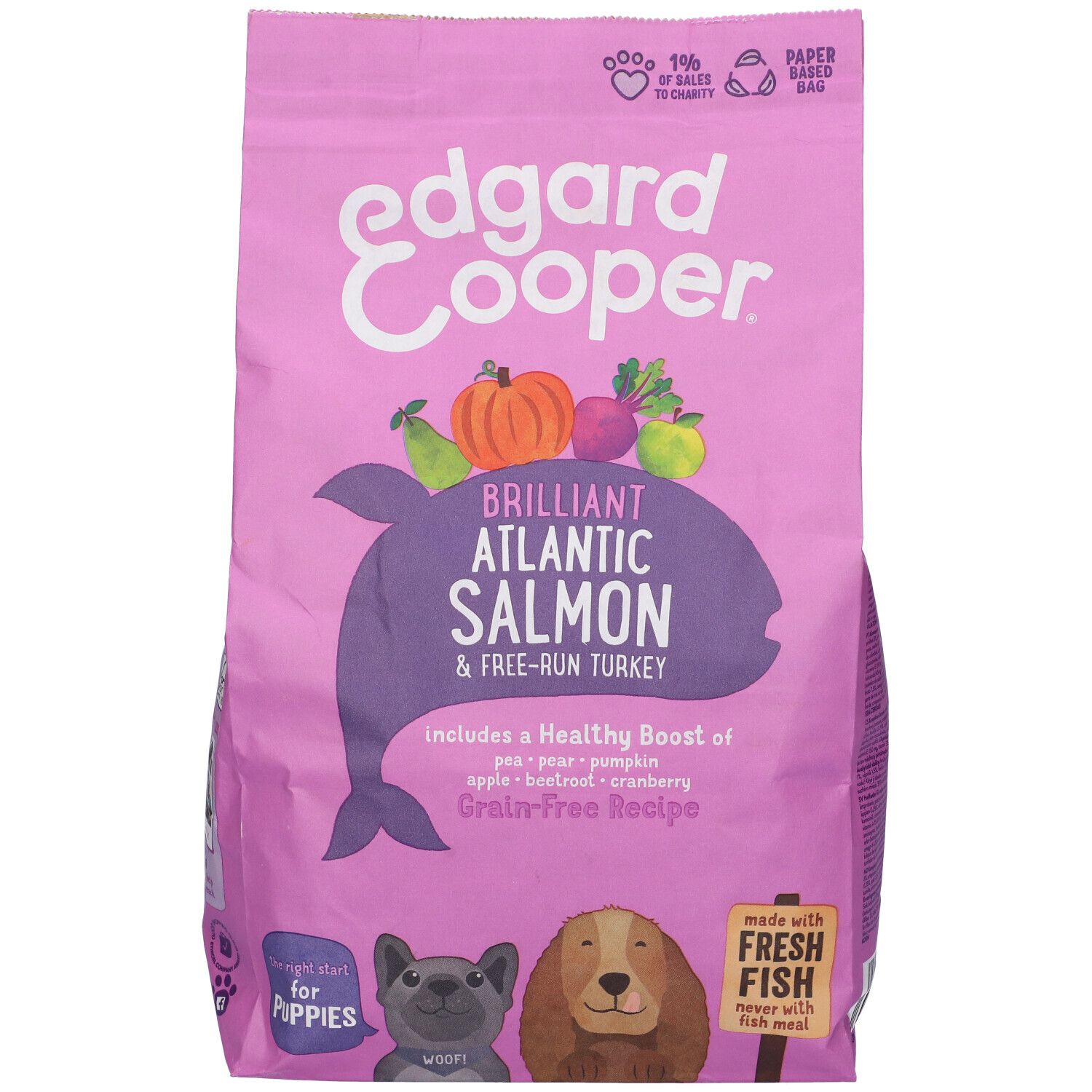 Edgard Cooper Salmone dell'Atlantico & Tacchino Allevato a Terra Cuccioli di Cane
