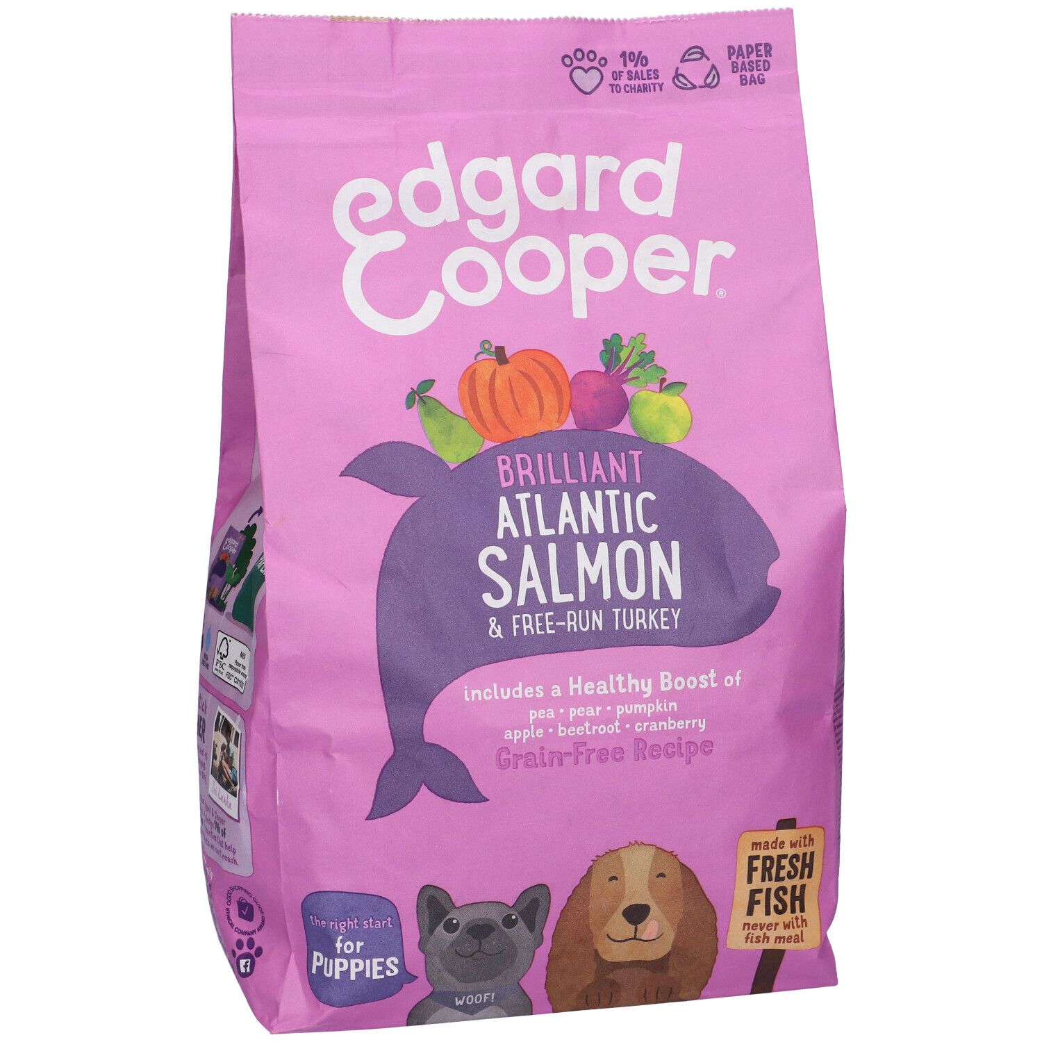Edgard Cooper Salmone dell'Atlantico & Tacchino Allevato a Terra Cuccioli di Cane
