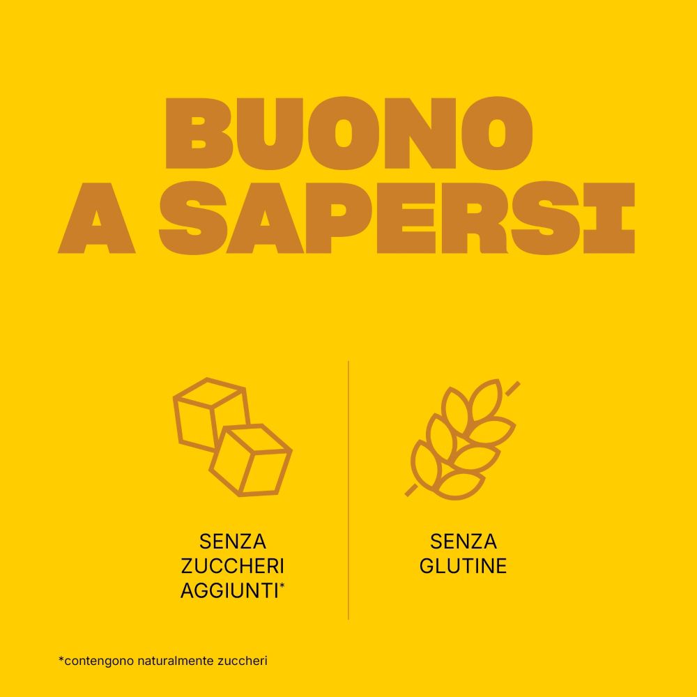Buono da sapere: Senza zuccheri aggiunti, senza glutine. Contiene zuccheri naturali.