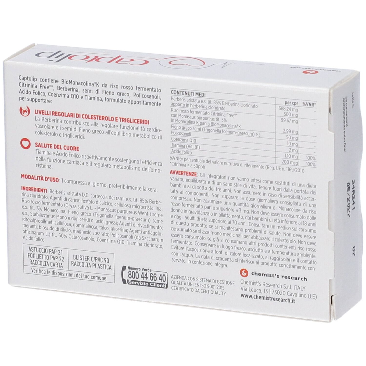 Captolip New Formula 24 Compresse Rivestite