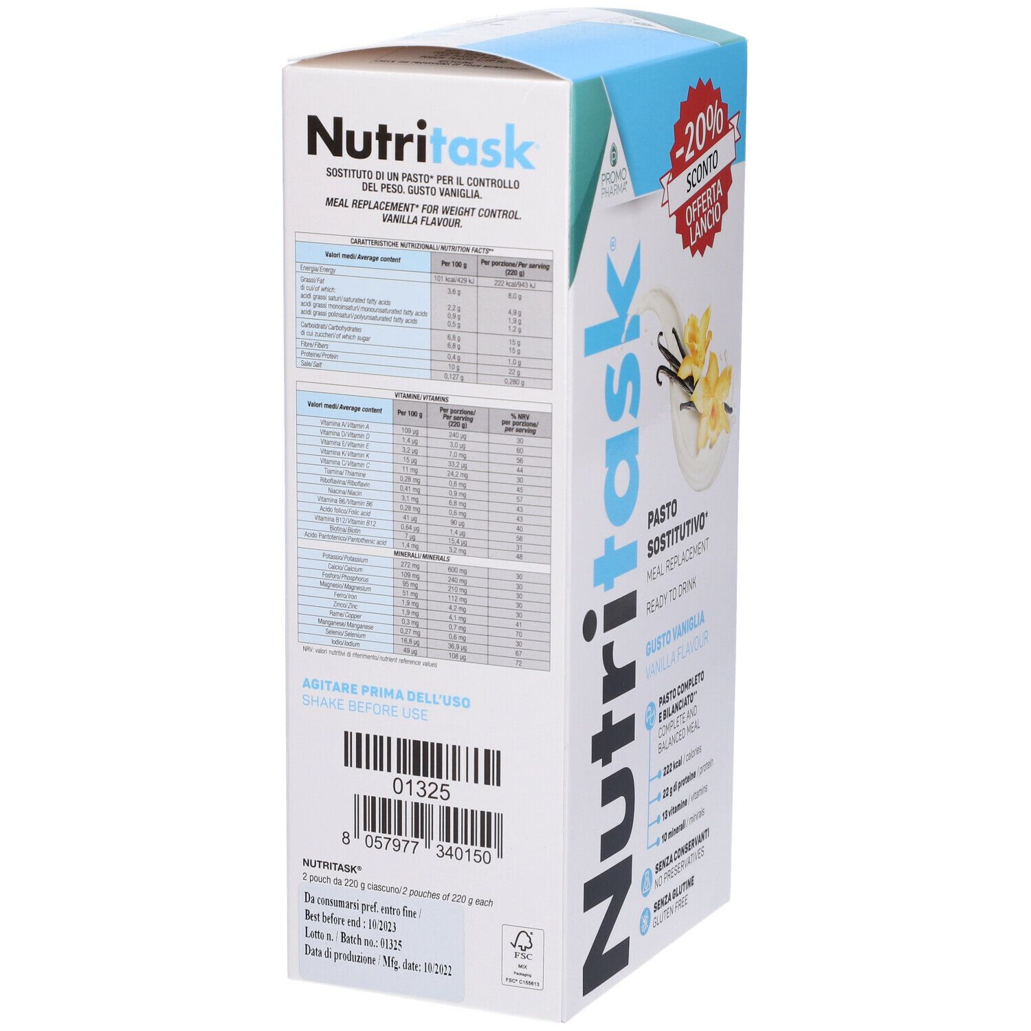 PromoPharma®  Nutritask® Pasto Sostitutivo Vaniglia