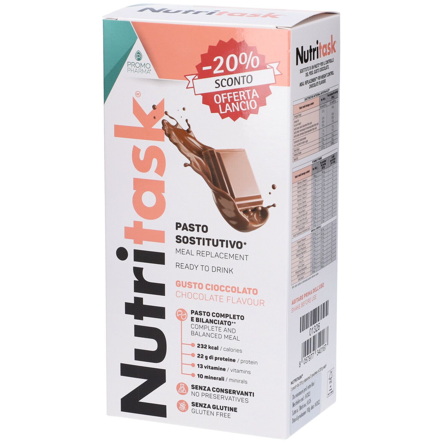 PromoPharma® Nutritask® Pasto Sostitutivo Cioccolato