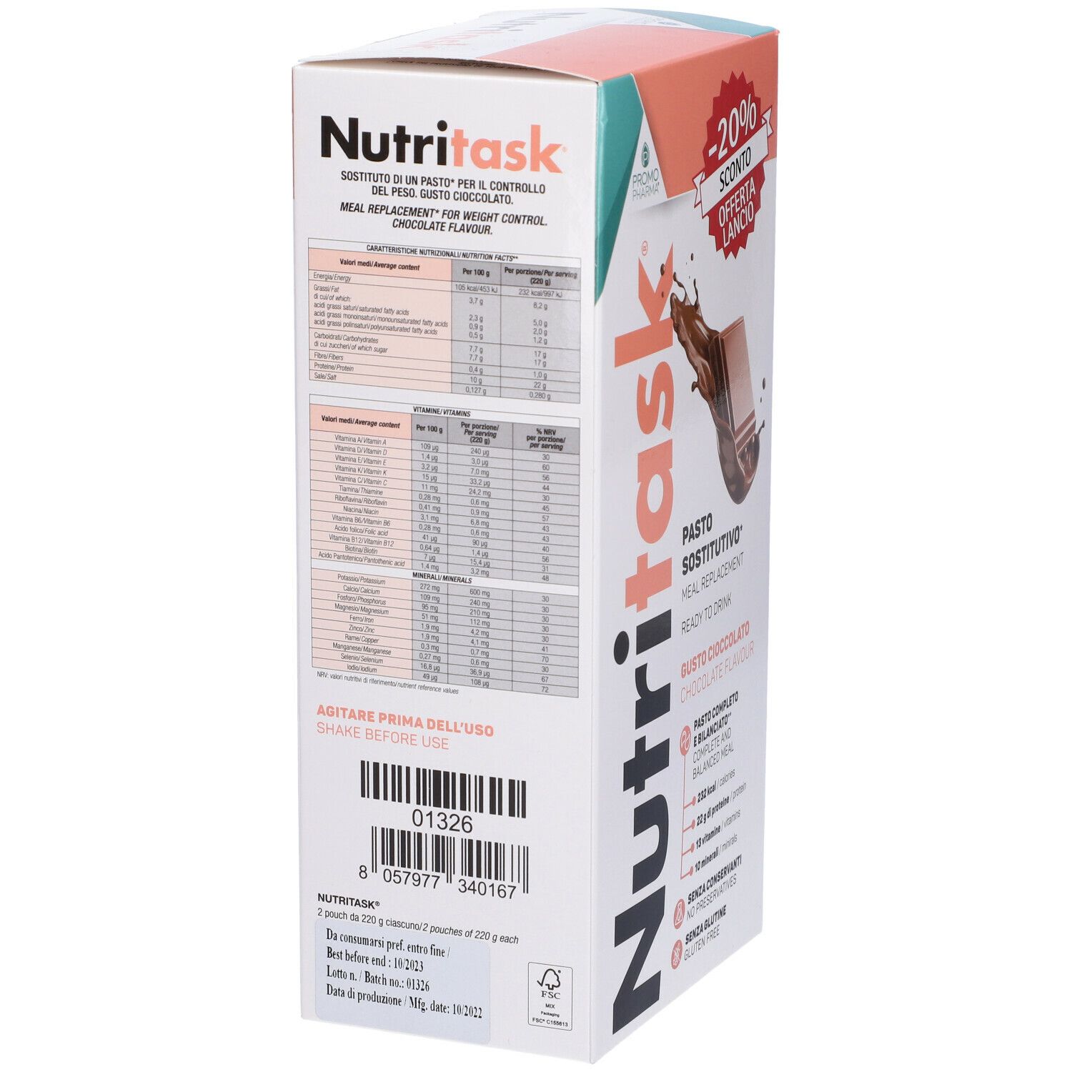 PromoPharma® Nutritask® Pasto Sostitutivo Cioccolato