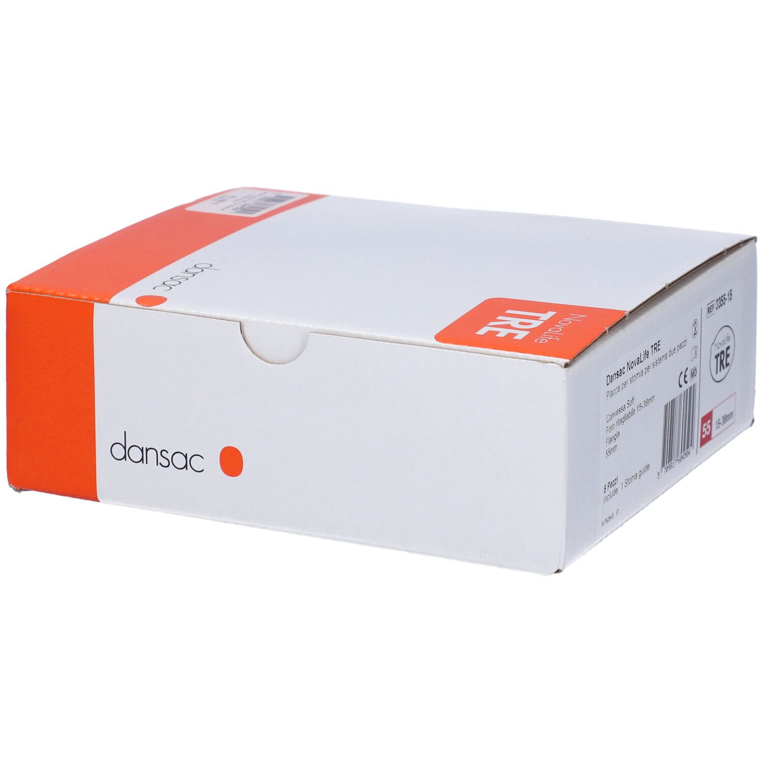 Placca Per Stomia Addominale Dansac Novalife Tre 2 Placca Convessa Soft 15-38 Mm Flangia 55 Mm Ritagliabile 5 Pezzi