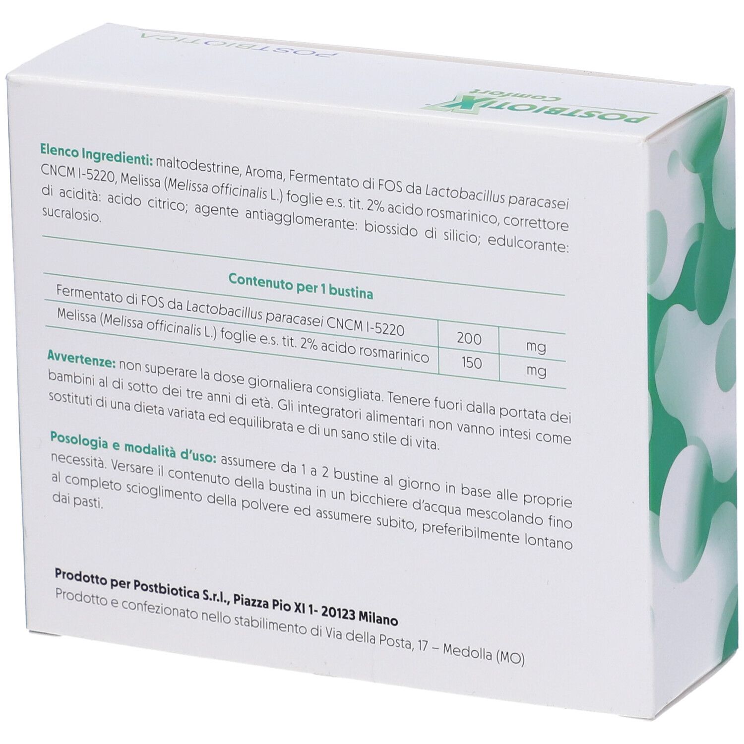 Postbiotix Comfort 20 Bustine Da 4 G