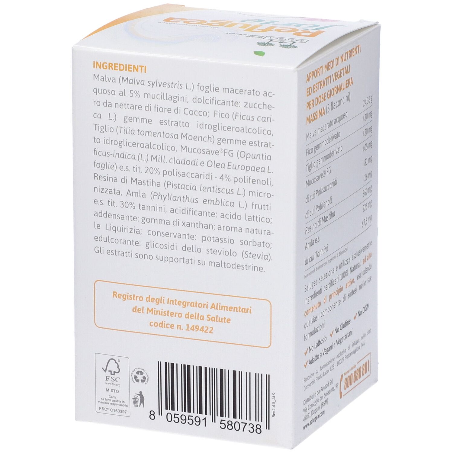 Reflugea Forte Salugea - Stomaco ed Esofago - flaconcini
