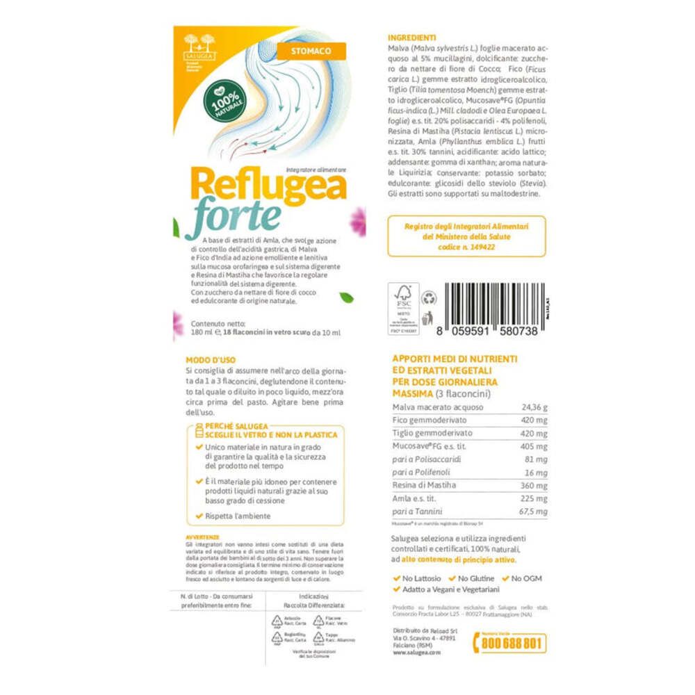 Reflugea Forte Salugea - Stomaco ed Esofago - flaconcini