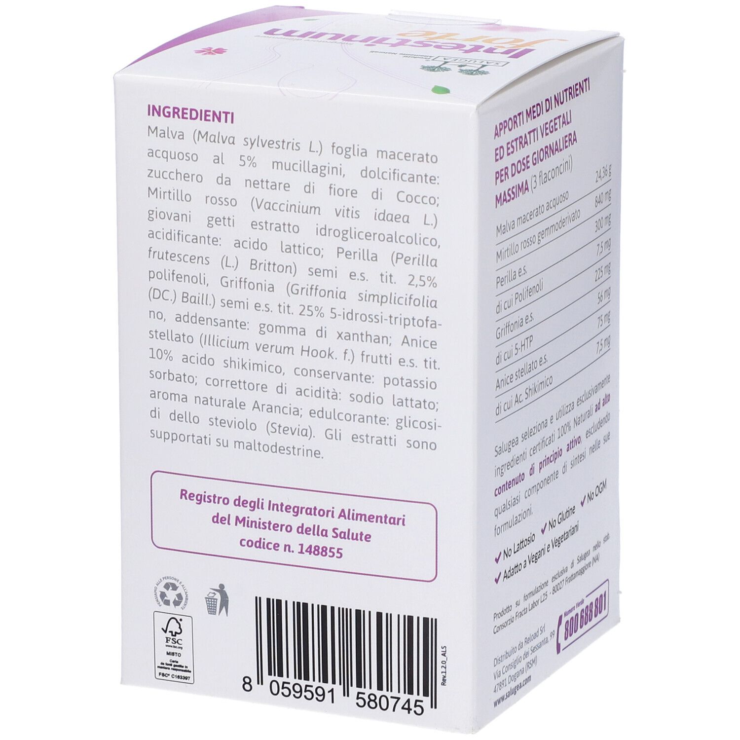 Intestinum Forte Salugea - Integratore per l’intestino - flaconcini