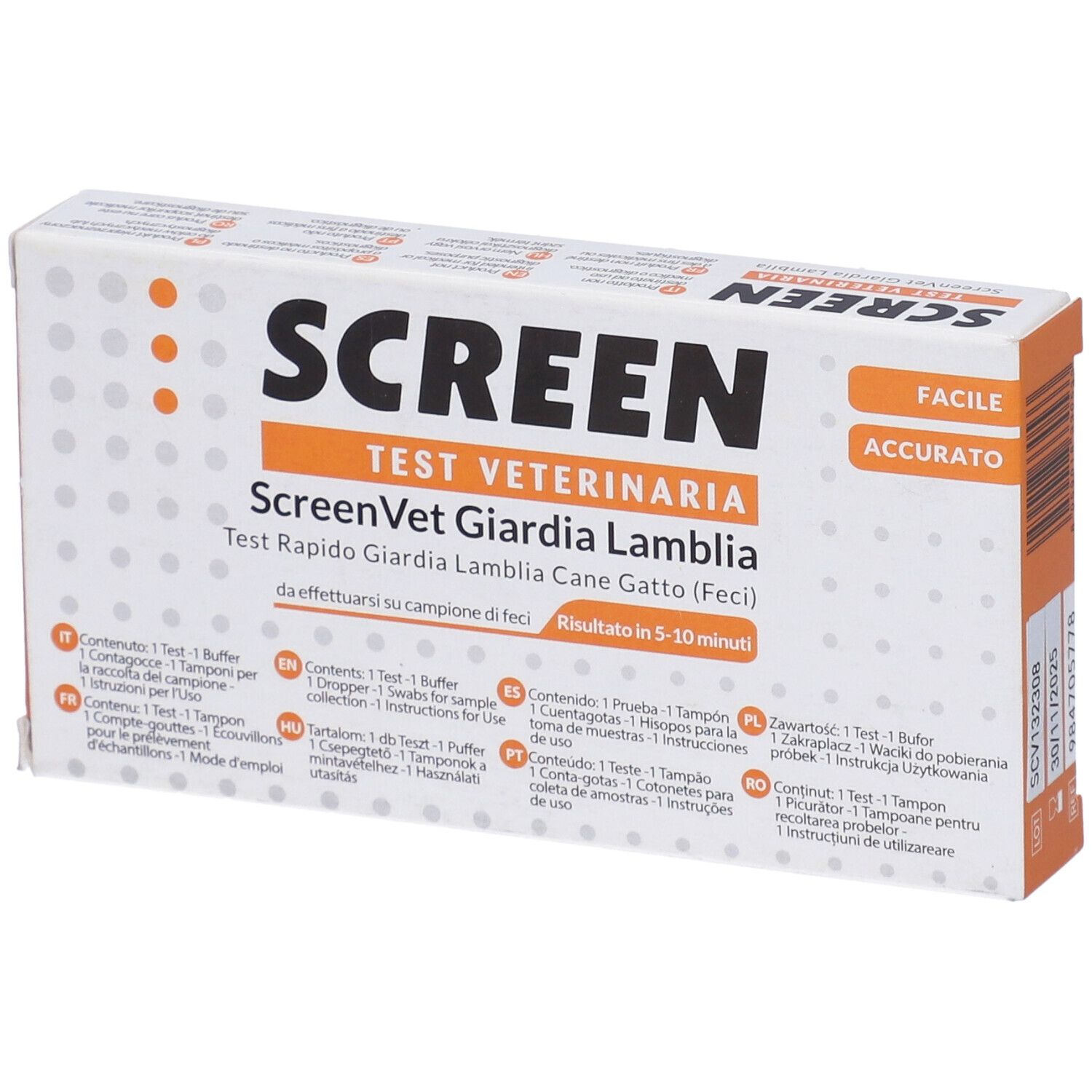 Screenvet Test Rapido Veterinaria Giardia Lamblia Feci Cane E Gatto