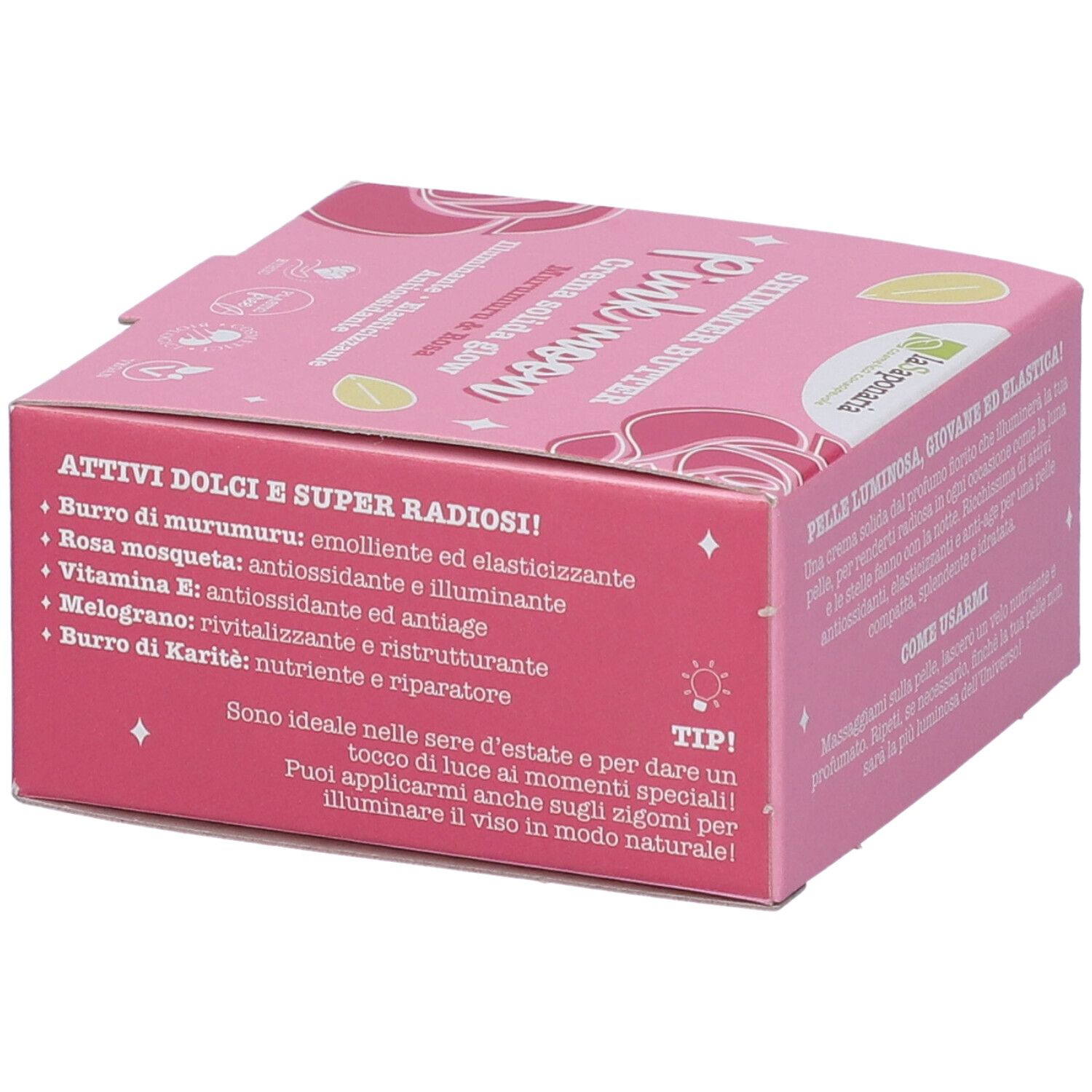 La Saponaria Crema Solida Corpo Glow PINK MOON