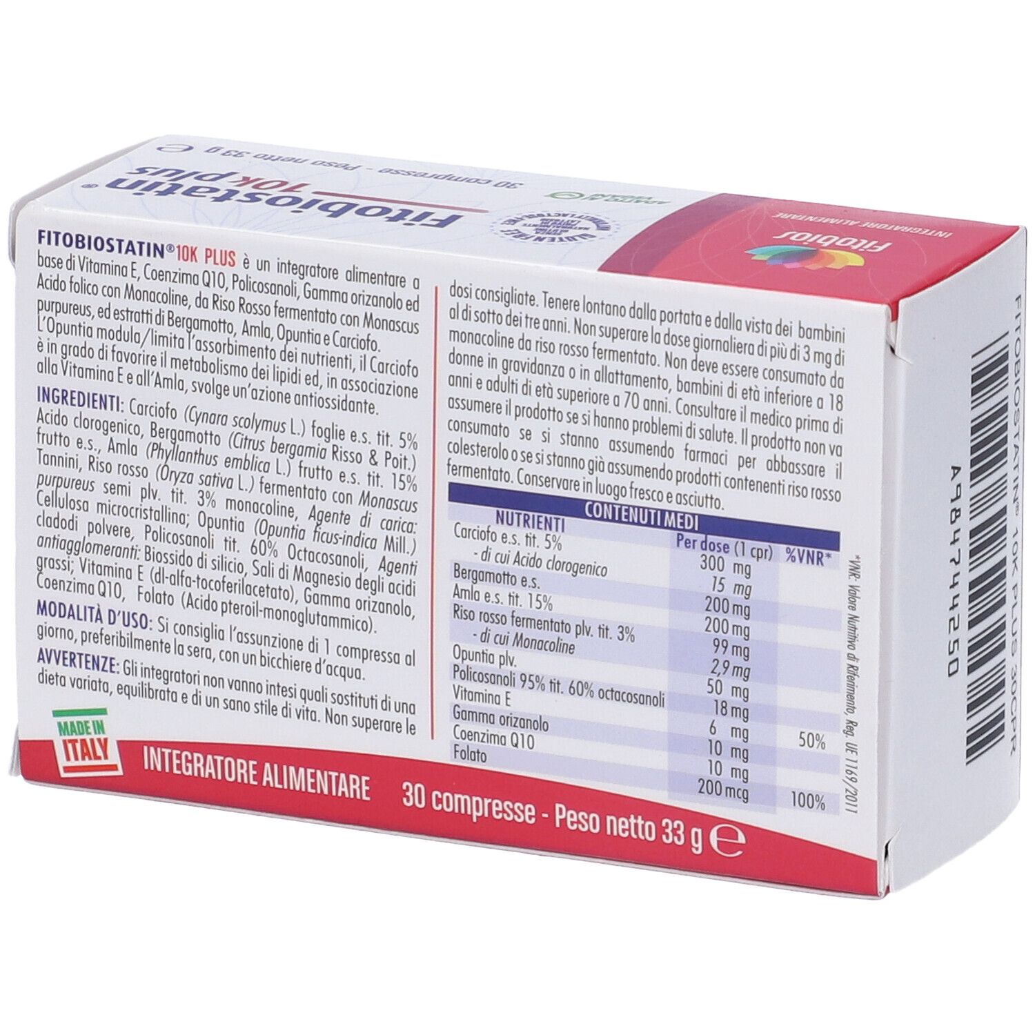 Fitobiostatin 10K Plus 30 Compresse