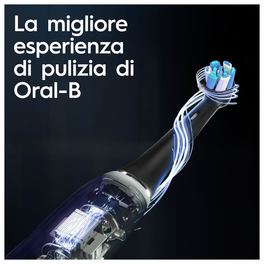 Due spazzolini elettrici. Bianco e nero. 7 modalità di pulizia. Oral-B iO.