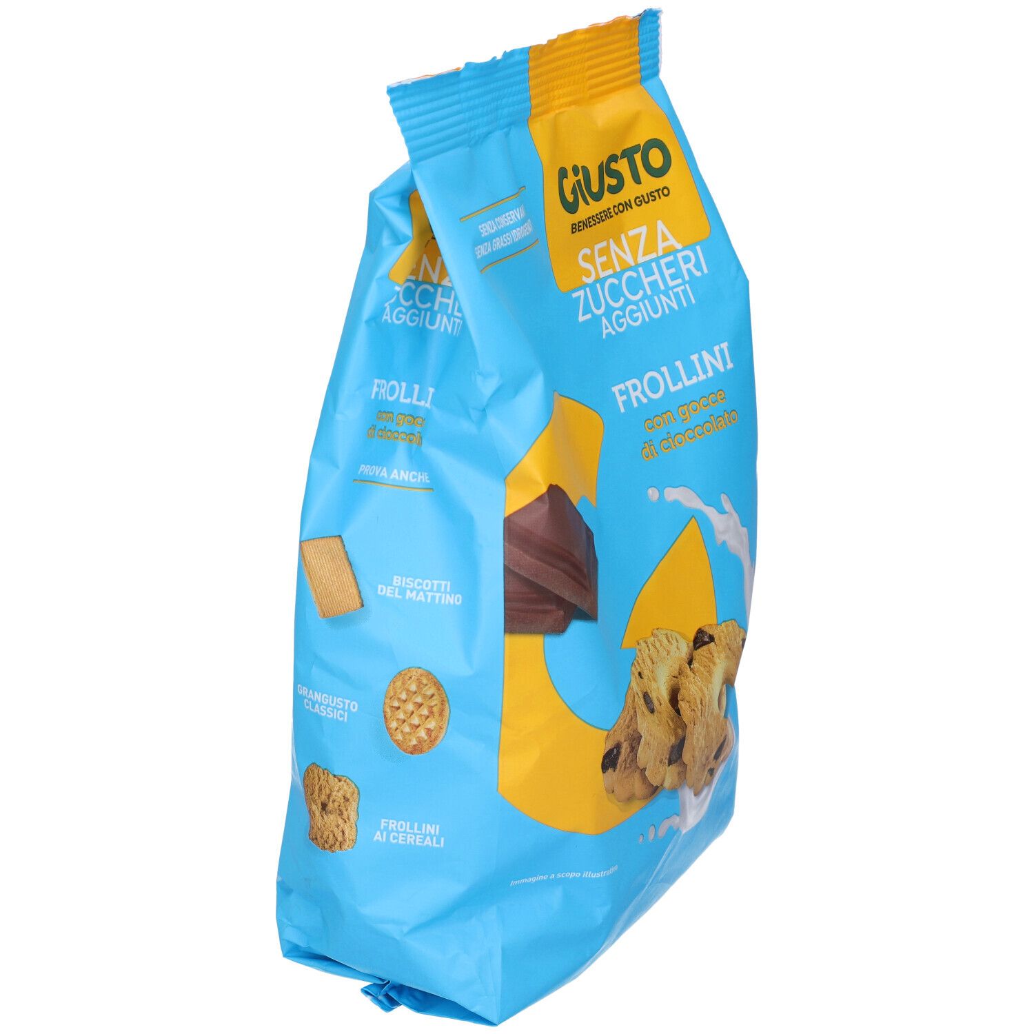 Giusto Senza Zucchero Frollini Gocce Cioccolato Senza Zucchero 350 G
