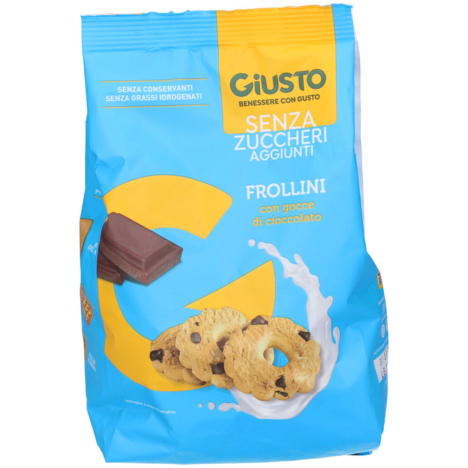Giusto Senza Zucchero Frollini Gocce Cioccolato Senza Zucchero 350 G