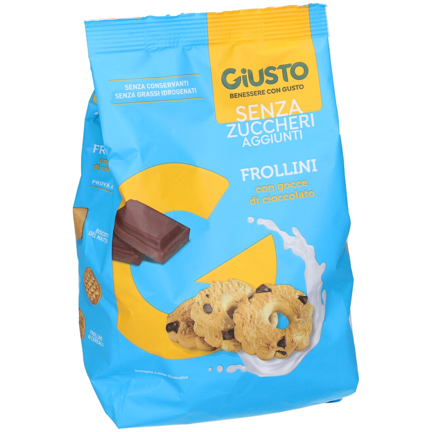 Giusto Senza Zucchero Frollini Gocce Cioccolato Senza Zucchero 350 G