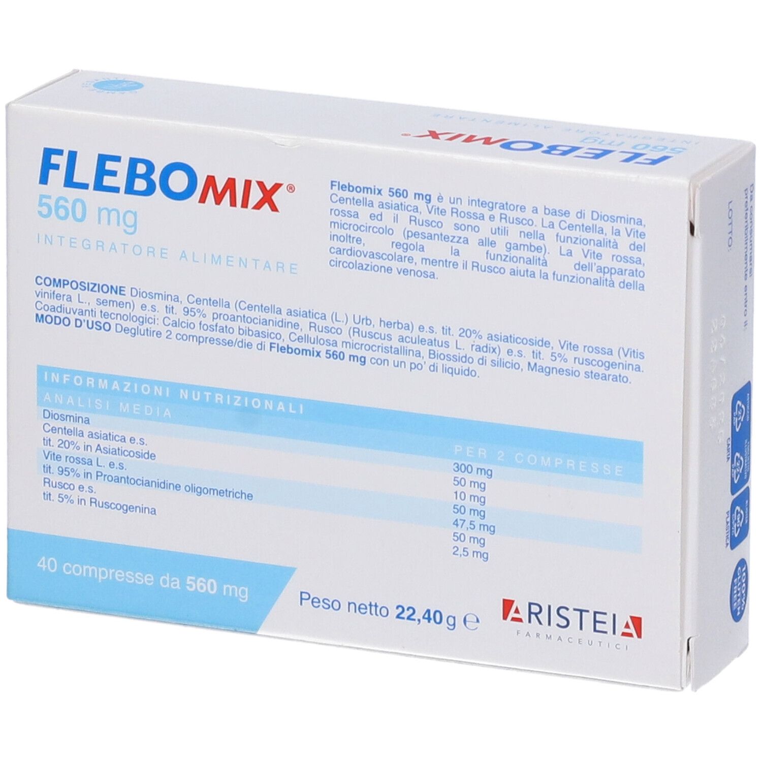Flebomix 560Mg 40 Compresse