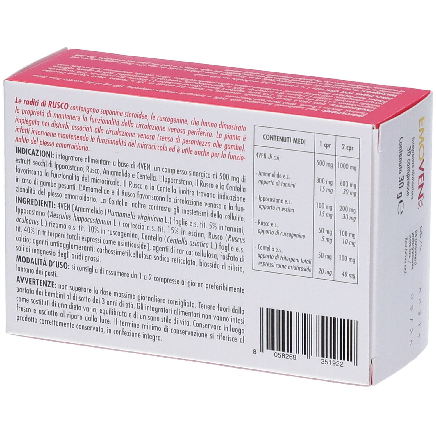 Emoven 500 30 Compresse