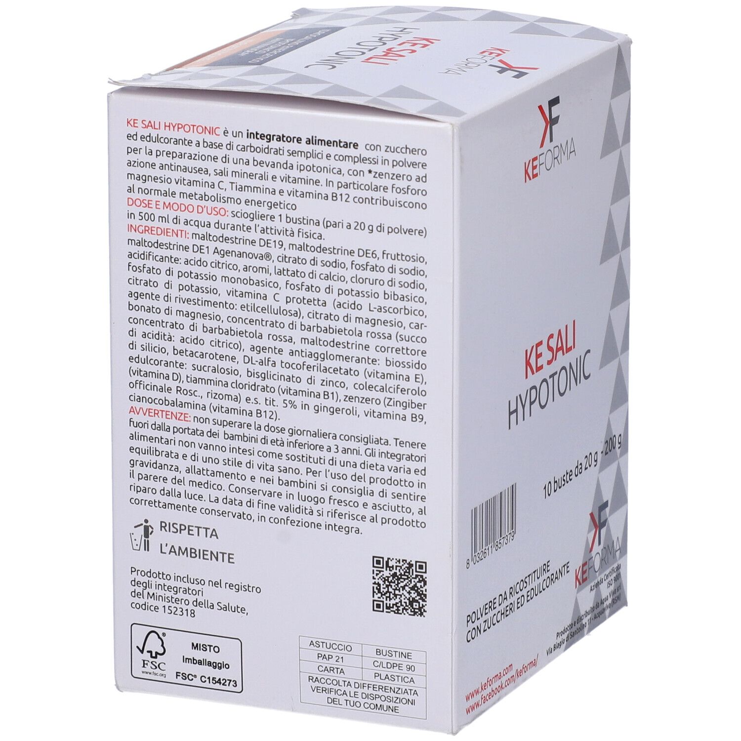 Ke Sali Hypotonic 10 Bustine Da 20 G